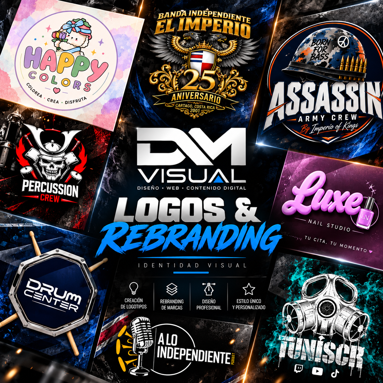 Diseño de logotipos y rebranding de marcas realizado por DM Visual